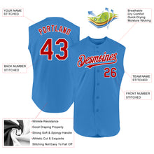 Load image into Gallery viewer, Custom Powder Blue Red-White Authentic Sleeveless Baseball Jersey
