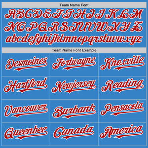 Custom Powder Blue Red-White Authentic Sleeveless Baseball Jersey