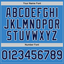 Load image into Gallery viewer, Custom Powder Blue Navy-White Authentic Sleeveless Baseball Jersey
