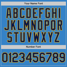 Load image into Gallery viewer, Custom Powder Blue Navy-Gold Authentic Sleeveless Baseball Jersey
