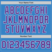 Load image into Gallery viewer, Custom Powder Blue Purple-White Authentic Sleeveless Baseball Jersey
