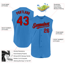 Load image into Gallery viewer, Custom Powder Blue Red-Black Authentic Sleeveless Baseball Jersey
