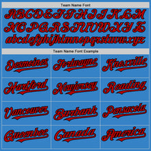 Load image into Gallery viewer, Custom Powder Blue Red-Black Authentic Sleeveless Baseball Jersey

