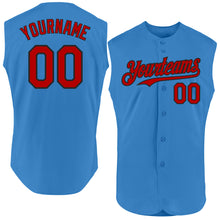 Load image into Gallery viewer, Custom Powder Blue Red-Black Authentic Sleeveless Baseball Jersey
