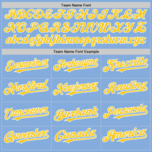 Load image into Gallery viewer, Custom Light Blue Yellow-White Authentic Sleeveless Baseball Jersey
