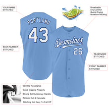 Load image into Gallery viewer, Custom Light Blue White-Royal Authentic Sleeveless Baseball Jersey
