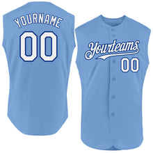 Load image into Gallery viewer, Custom Light Blue White-Royal Authentic Sleeveless Baseball Jersey
