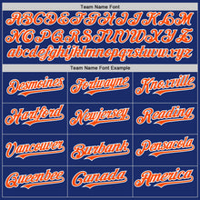 Load image into Gallery viewer, Custom Royal Orange-White Authentic Sleeveless Baseball Jersey

