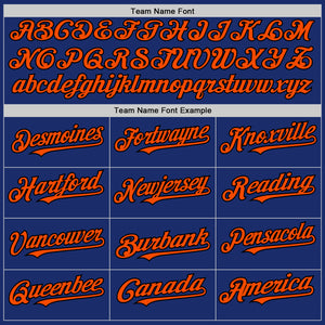 Custom Royal Black-Orange Authentic Sleeveless Baseball Jersey