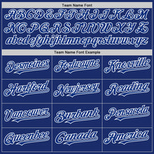 Load image into Gallery viewer, Custom Royal White Authentic Sleeveless Baseball Jersey
