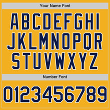 Load image into Gallery viewer, Custom Gold Navy-White Authentic Sleeveless Baseball Jersey
