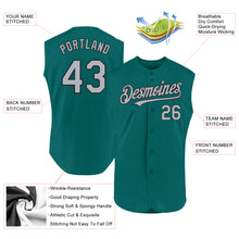 Load image into Gallery viewer, Custom Teal Gray-Black Authentic Sleeveless Baseball Jersey
