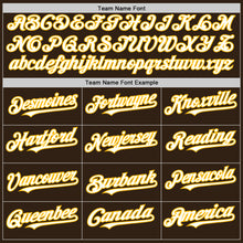 Load image into Gallery viewer, Custom Brown White-Gold Authentic Sleeveless Baseball Jersey
