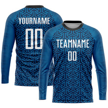 Load image into Gallery viewer, Custom Blue White-Black Sublimation Soccer Uniform Jersey
