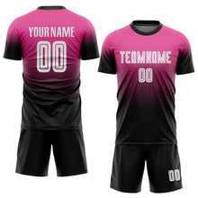 Load image into Gallery viewer, Custom Pink White-Black Sublimation Fade Fashion Soccer Uniform Jersey
