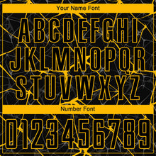 Load image into Gallery viewer, Custom Black Yellow Sublimation Soccer Uniform Jersey
