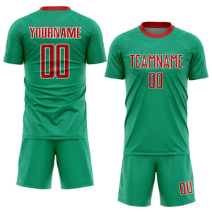 Custom Black Neon Green-White Sublimation Soccer Uniform Jersey