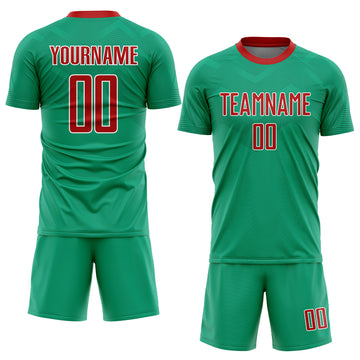Custom Black Neon Green-White Sublimation Soccer Uniform Jersey