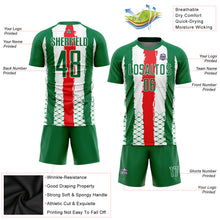 Load image into Gallery viewer, Custom Kelly Green Red-White Sublimation Mexico Soccer Uniform Jersey
