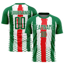 Load image into Gallery viewer, Custom Kelly Green Red-White Sublimation Mexico Soccer Uniform Jersey
