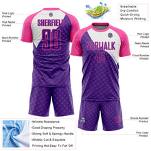 Load image into Gallery viewer, Custom Purple Pink-White Curve Lines Sublimation Soccer Uniform Jersey
