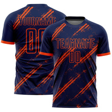 Load image into Gallery viewer, Custom Navy Orange Sublimation Soccer Uniform Jersey
