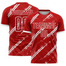 Load image into Gallery viewer, Custom Red White Sublimation Soccer Uniform Jersey
