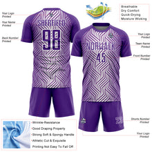 Load image into Gallery viewer, Custom Purple White Lines Sublimation Soccer Uniform Jersey
