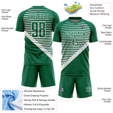 Load image into Gallery viewer, Custom Kelly Green White Stripes Sublimation Soccer Uniform Jersey
