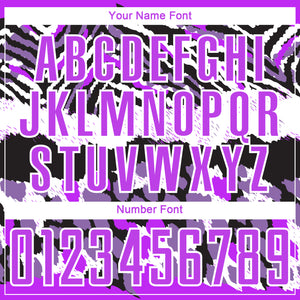 Custom Purple Black-White Animal Print Sublimation Soccer Uniform Jersey