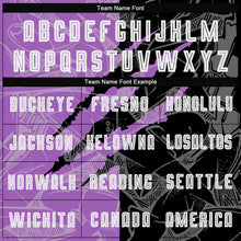 Load image into Gallery viewer, Custom Graffiti Pattern Black-Medium Purple Scratch Sublimation Soccer Uniform Jersey

