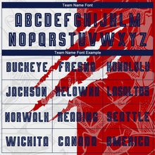 Load image into Gallery viewer, Custom Graffiti Pattern Navy-Red USA Scratch Sublimation Soccer Uniform Jersey
