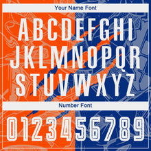 Load image into Gallery viewer, Custom Graffiti Pattern Royal-Orange Scratch Sublimation Soccer Uniform Jersey
