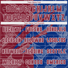 Load image into Gallery viewer, Custom Graffiti Pattern Crimson-Royal Scratch Sublimation Soccer Uniform Jersey
