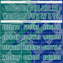 Load image into Gallery viewer, Custom Graffiti Pattern Teal-Royal Scratch Sublimation Soccer Uniform Jersey
