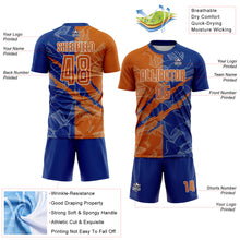 Load image into Gallery viewer, Custom Graffiti Pattern Texas Orange-Royal Scratch Sublimation Soccer Uniform Jersey
