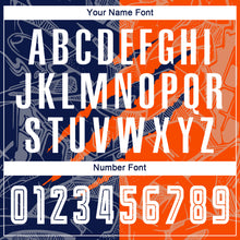 Load image into Gallery viewer, Custom Graffiti Pattern Navy-Orange Scratch Sublimation Soccer Uniform Jersey
