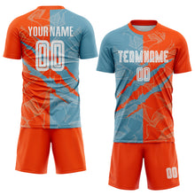 Load image into Gallery viewer, Custom Graffiti Pattern Shadow Blue-Orange Scratch Sublimation Soccer Uniform Jersey

