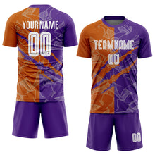 Load image into Gallery viewer, Custom Graffiti Pattern Texas Orange-Purple Scratch Sublimation Soccer Uniform Jersey
