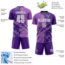 Load image into Gallery viewer, Custom Graffiti Pattern Medium Purple-Purple Scratch Sublimation Soccer Uniform Jersey
