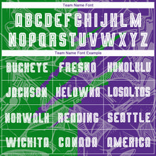 Load image into Gallery viewer, Custom Graffiti Pattern Grass Green-Purple Scratch Sublimation Soccer Uniform Jersey
