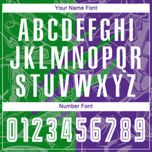 Load image into Gallery viewer, Custom Graffiti Pattern Grass Green-Purple Scratch Sublimation Soccer Uniform Jersey
