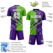 Load image into Gallery viewer, Custom Graffiti Pattern Aurora Green-Purple Scratch Sublimation Soccer Uniform Jersey
