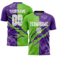 Load image into Gallery viewer, Custom Graffiti Pattern Aurora Green-Purple Scratch Sublimation Soccer Uniform Jersey
