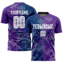 Load image into Gallery viewer, Custom Graffiti Pattern US Navy Blue-Purple Scratch Sublimation Soccer Uniform Jersey
