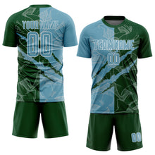 Load image into Gallery viewer, Custom Graffiti Pattern Shadow Blue-Green Scratch Sublimation Soccer Uniform Jersey
