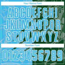 Load image into Gallery viewer, Custom Graffiti Pattern Sky Blue-Green Scratch Sublimation Soccer Uniform Jersey
