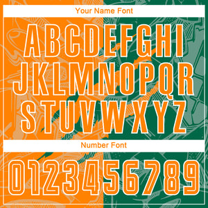 Custom Graffiti Pattern Bay Orange-Kelly Green Scratch Sublimation Soccer Uniform Jersey