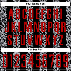 Custom Black Red-Gray Abstract Shape Sublimation Soccer Uniform Jersey