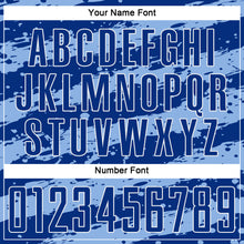 Load image into Gallery viewer, Custom Royal Light Blue-White Splash Sublimation Soccer Uniform Jersey

